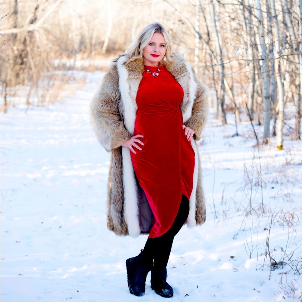 Red velvet dress